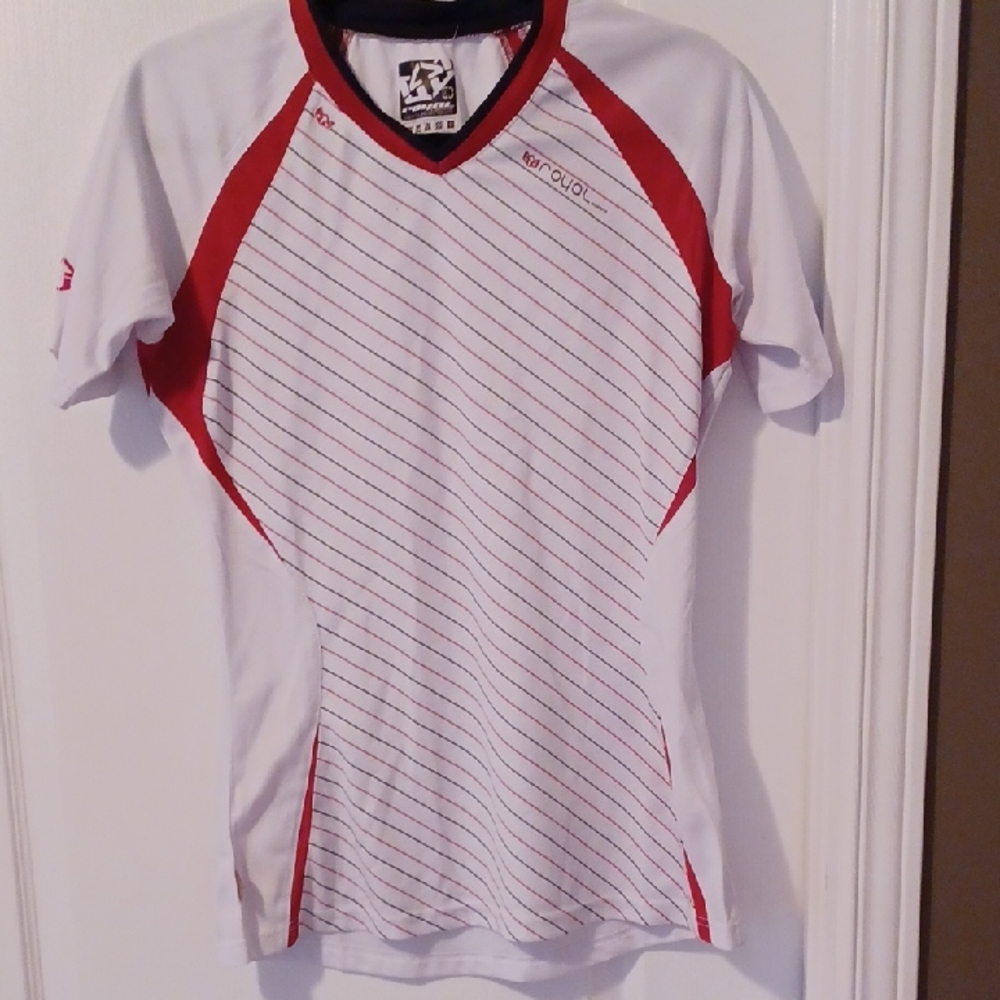 Women's Red and White Sports Jersey